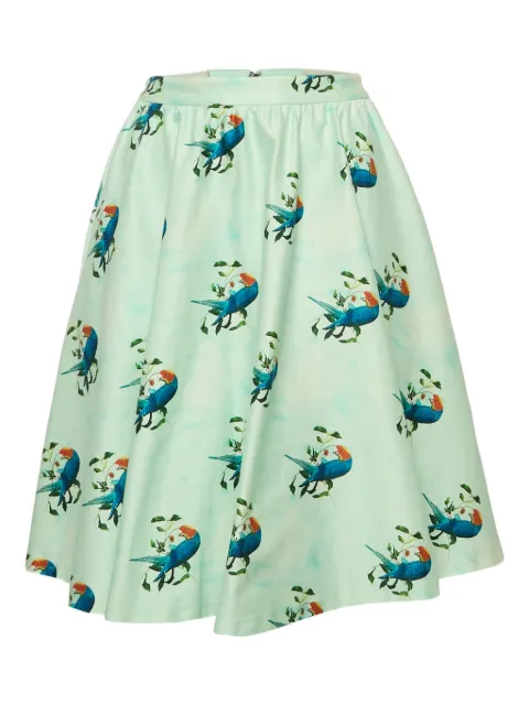 alice + olivia parrot-print mini skirt
