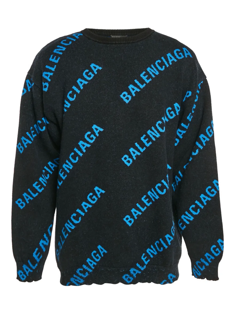 Balenciaga Pre-Owned monogram crew-neck sweater | Blue | Image 1