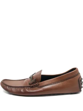 TOD'S バーガンディ ダブルT レザー ローファー イタリア製 Tod's Vintage レザーダブルT ローファー | ブラウン | FARFETCH JP