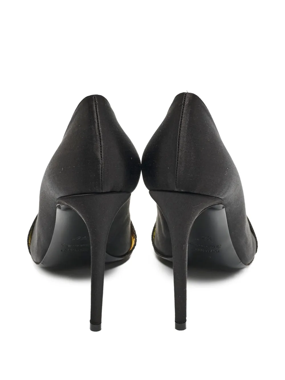 Off-White Pre-Owned 110 mm satijnen pumps met Industrial-bandje - Zwart