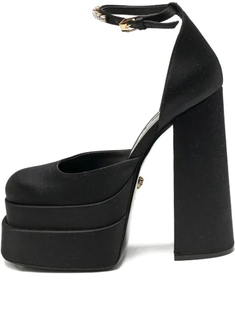 Versace Pre-Owned 160mm Aevitas Satin Platform Crystal Pumps