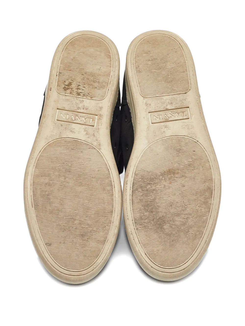 Pre-owned Lanvin Suede Hi-top Sneakers In Black