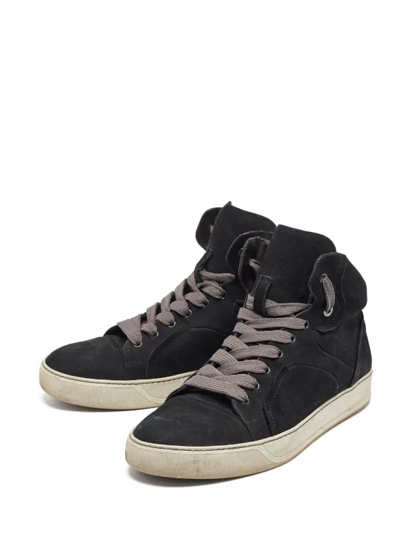 Lanvin Pre-Owned スエード ハイカットスニーカー | ブラック 