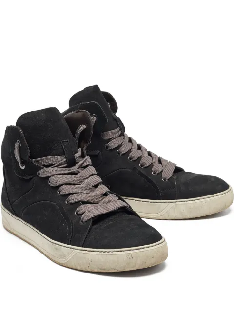 Lanvin Pre-Owned suede hi-top sneakers