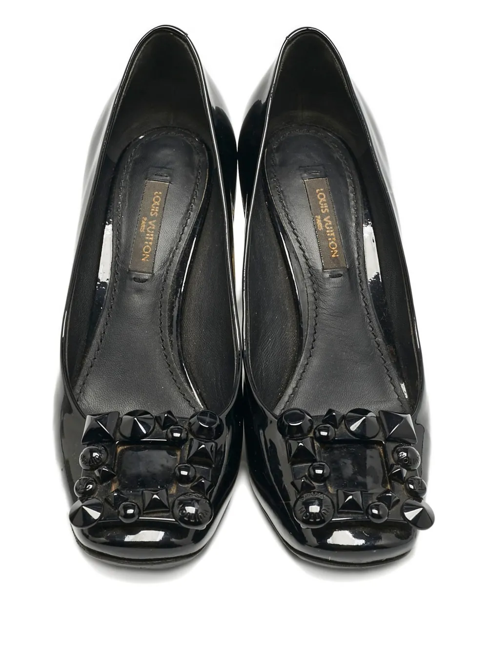Louis Vuitton Pre-Owned 80 mm lakleren pumps met hak - Zwart