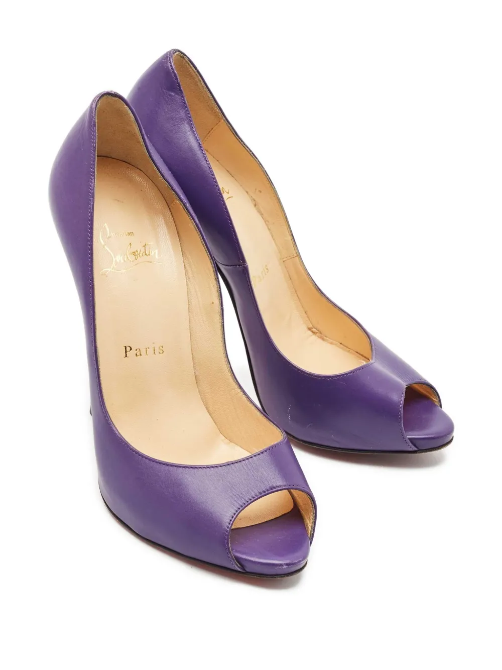 Christian Louboutin Pre-Owned Leren pumps met open neus - Paars