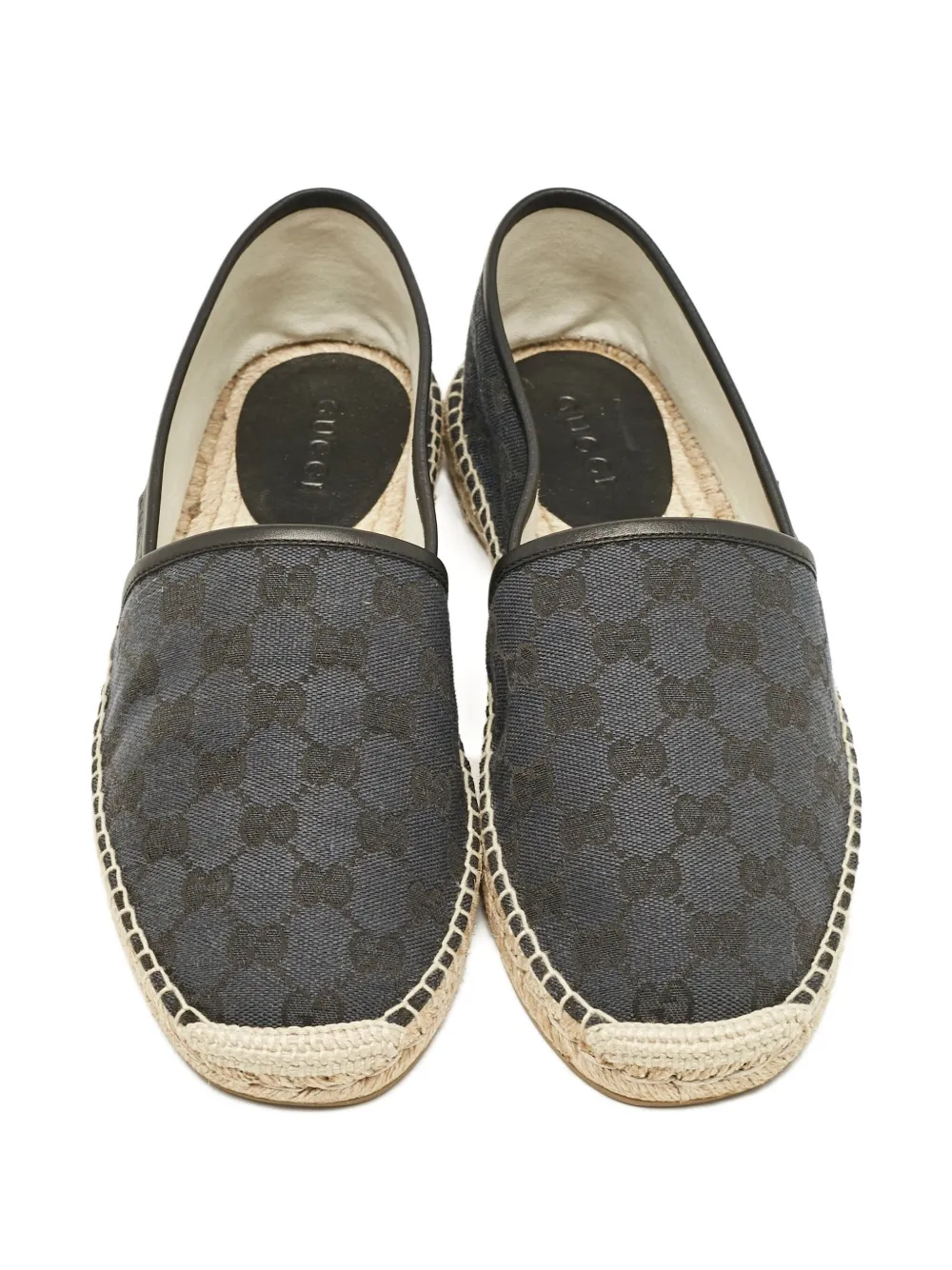 Pre-owned Gucci Leather Espadrilles In Black