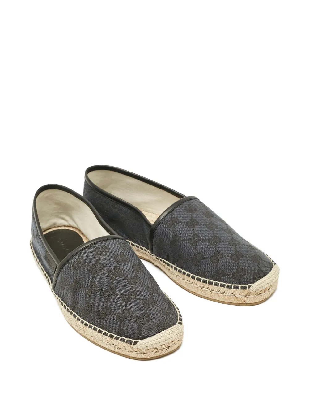 Pre-owned Gucci Leather Espadrilles In Black