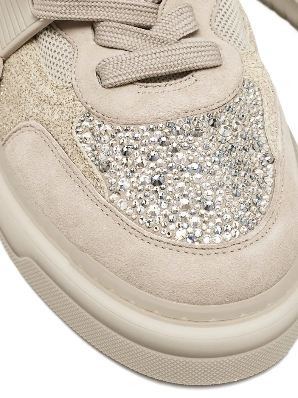CHRISTIAN LOUBOUTIN Pre-owned Astroloubi Crystal-embellished Sneakers In Neutral