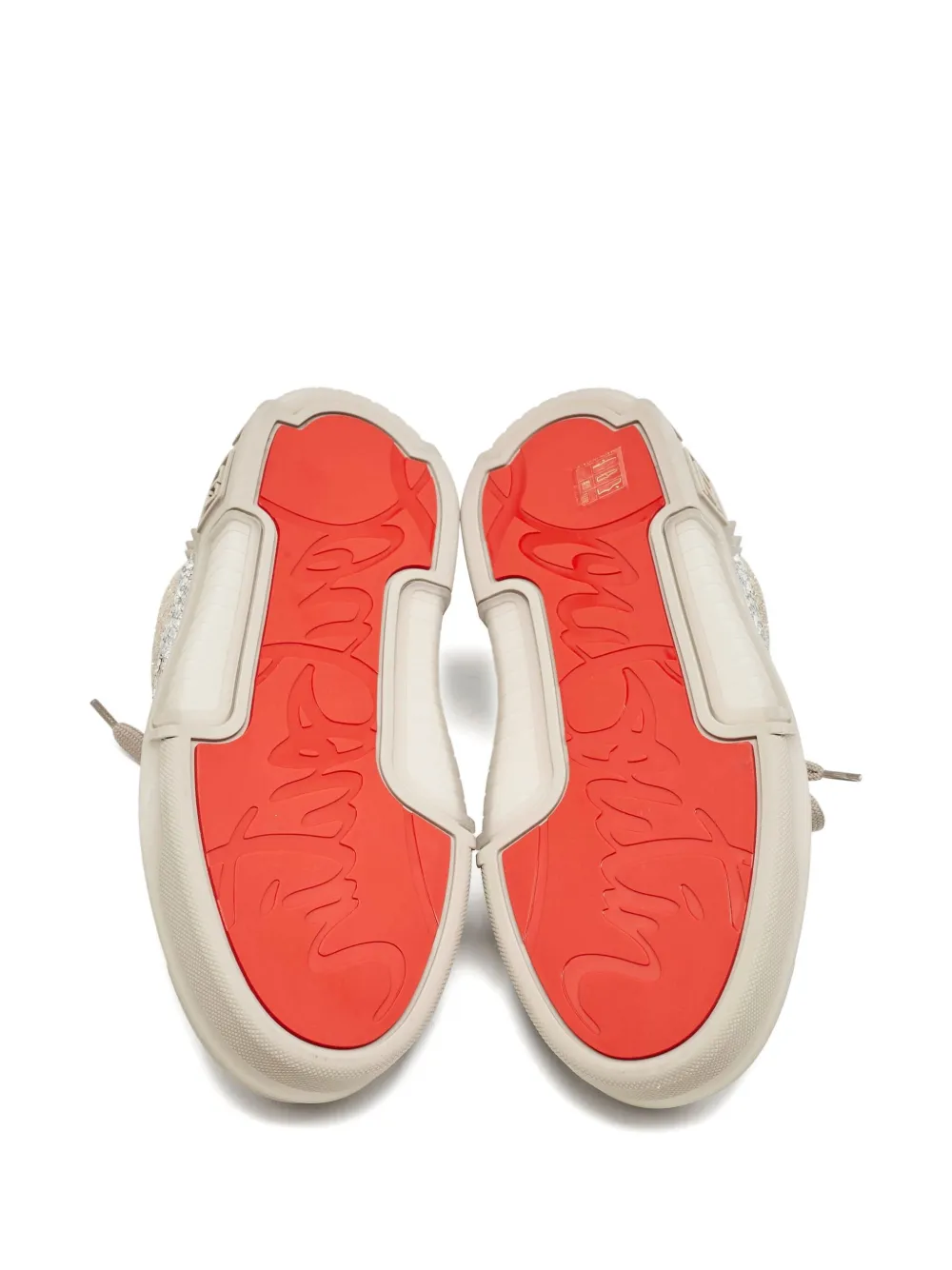 CHRISTIAN LOUBOUTIN Pre-owned Astroloubi Crystal-embellished Sneakers In Neutral