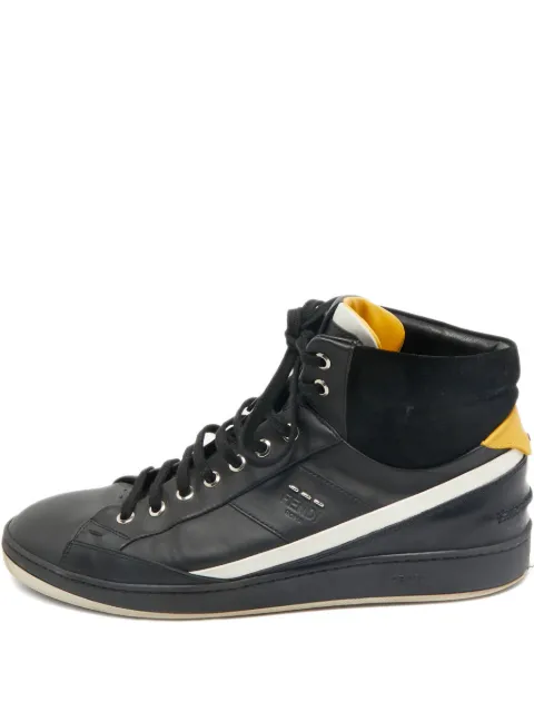 Fendi Pre-Owned leather suede high-top sneakers
