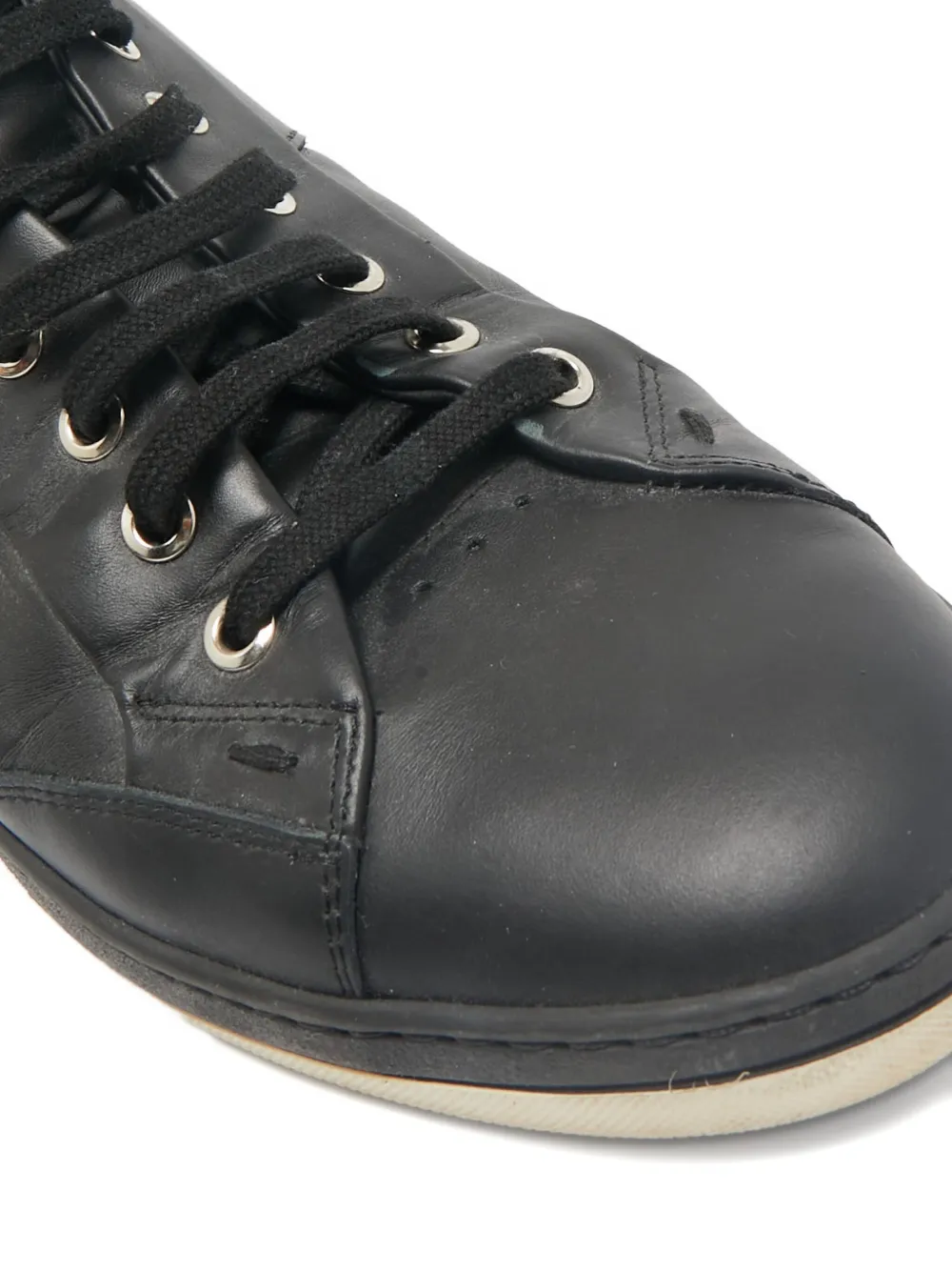 Pre-owned Fendi Leather Suede High-top Sneakers In Black