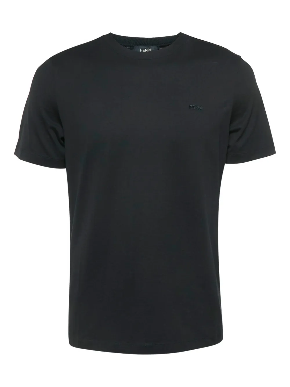 Fendi Pre-Owned logo-embroidery cotton T-shirt | Black | Image 1