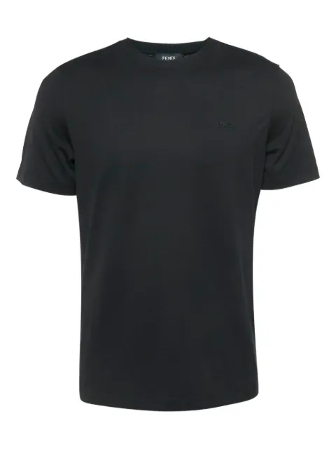 Fendi Pre-Owned logo-embroidery cotton T-shirt