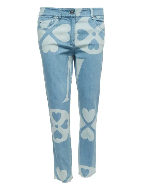 Moschino Pre-Owned heart-motif straight-leg trousers