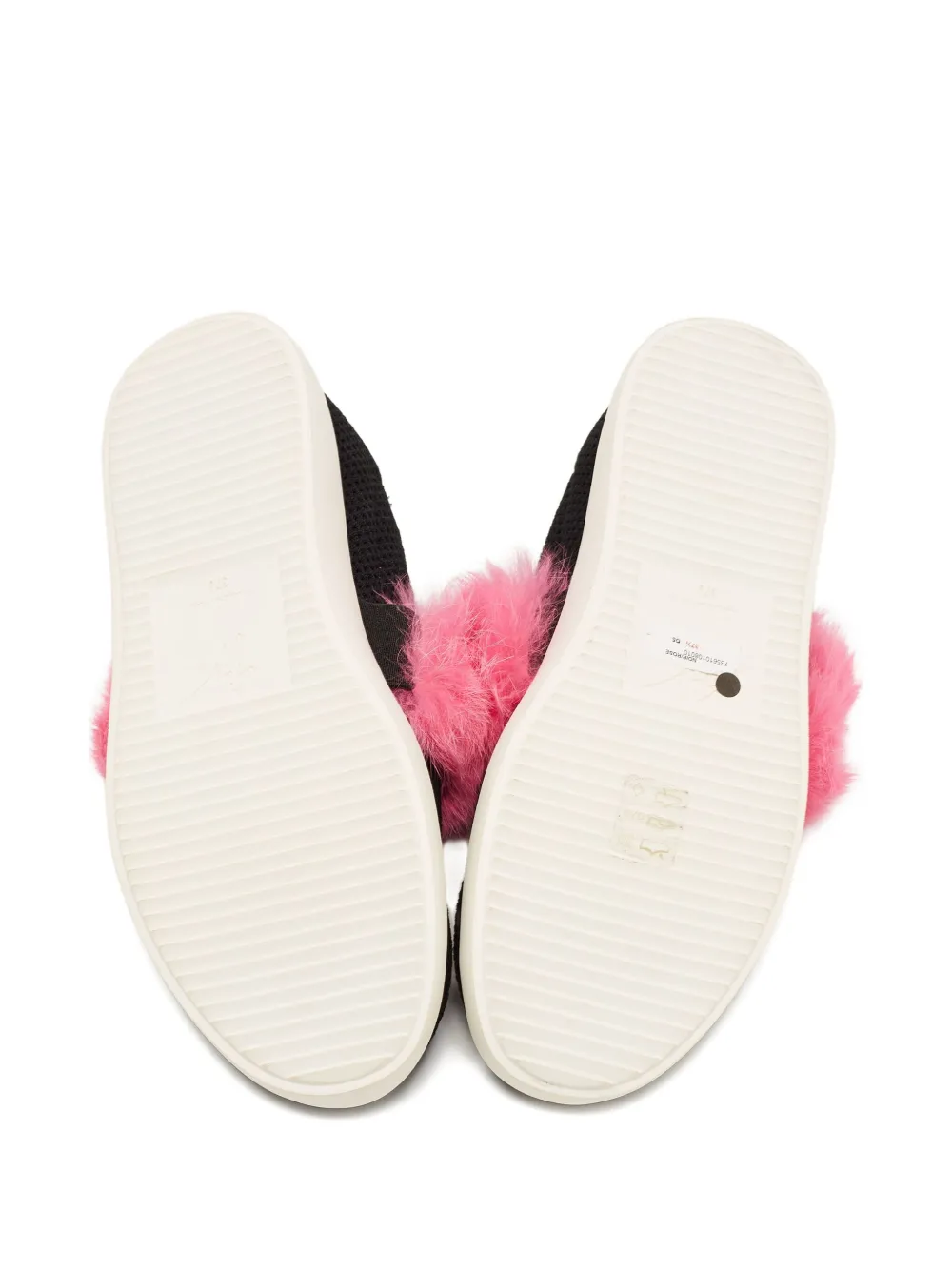 GIUSEPPE ZANOTTI VINTAGE Pre-owned Fur-embellished Sneakers In Black