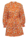 alice + olivia floral-print mini dress - Orange