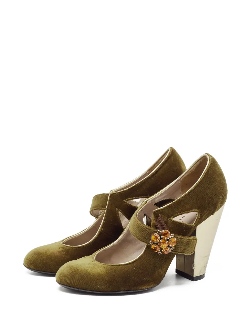 Marc By Marc Jacobs 110 mm fluwelen verfraaide pumps - Groen