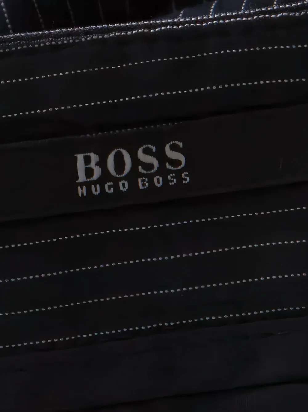 Pre-owned Hugo Boss Pinstripe-print Belted Trousers In Black