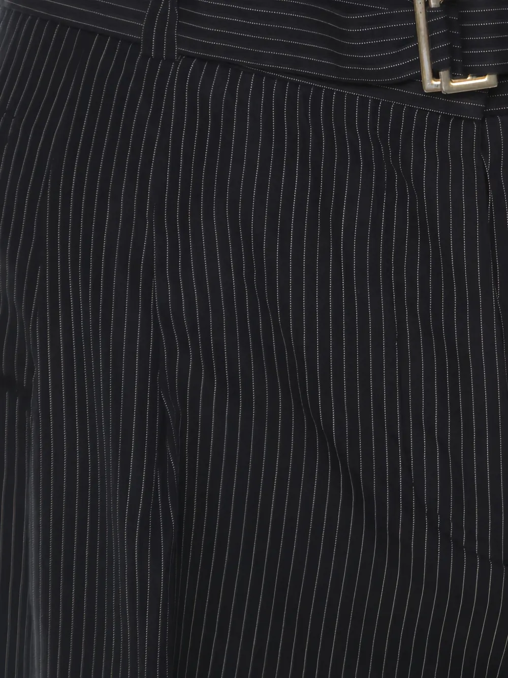 Pre-owned Hugo Boss Pinstripe-print Belted Trousers In Black