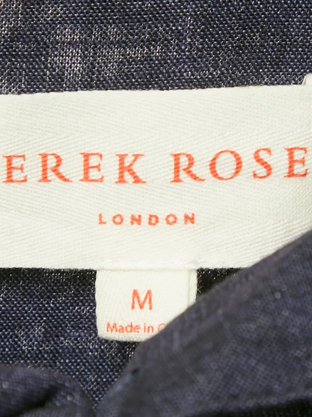 Pre-owned Derek Rose 2024 Linen Pocket Shirt In Blue