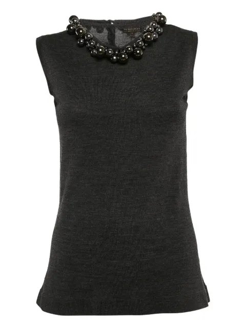 Burberry Prorsum Vintage beaded-neck wool top
