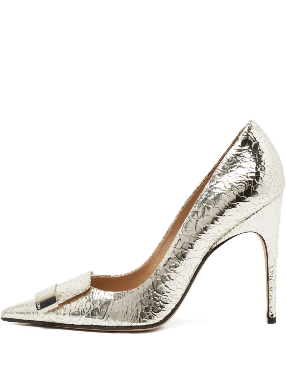 Sergio Rossi Vintage 2024 Pumps mit Kroko-Optik - Grau