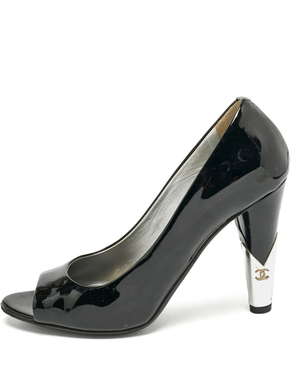 CHANEL Pre-Owned Peeptoe-Pumps aus Lackleder - Schwarz