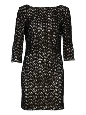 chinese dress ladies Diane von Furstenberg - Navy Floral Lace Sheath Dress Sz 2
