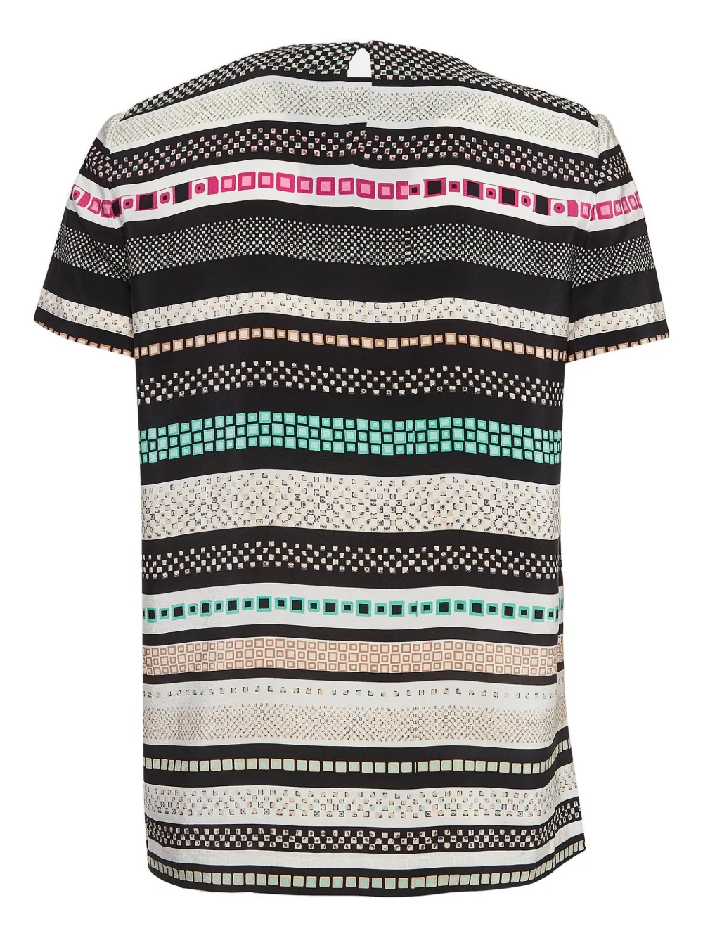 Pre-owned Diane Von Furstenberg Vintage Pattern-embellishment Silk T-shirt In Multi