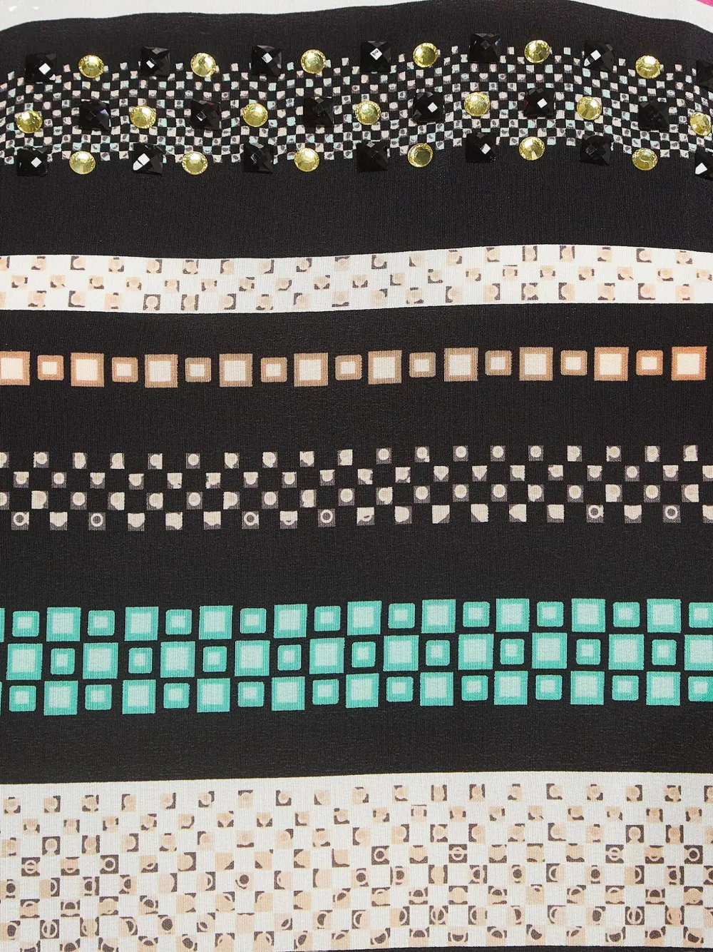 Pre-owned Diane Von Furstenberg Vintage Pattern-embellishment Silk T-shirt In Multi