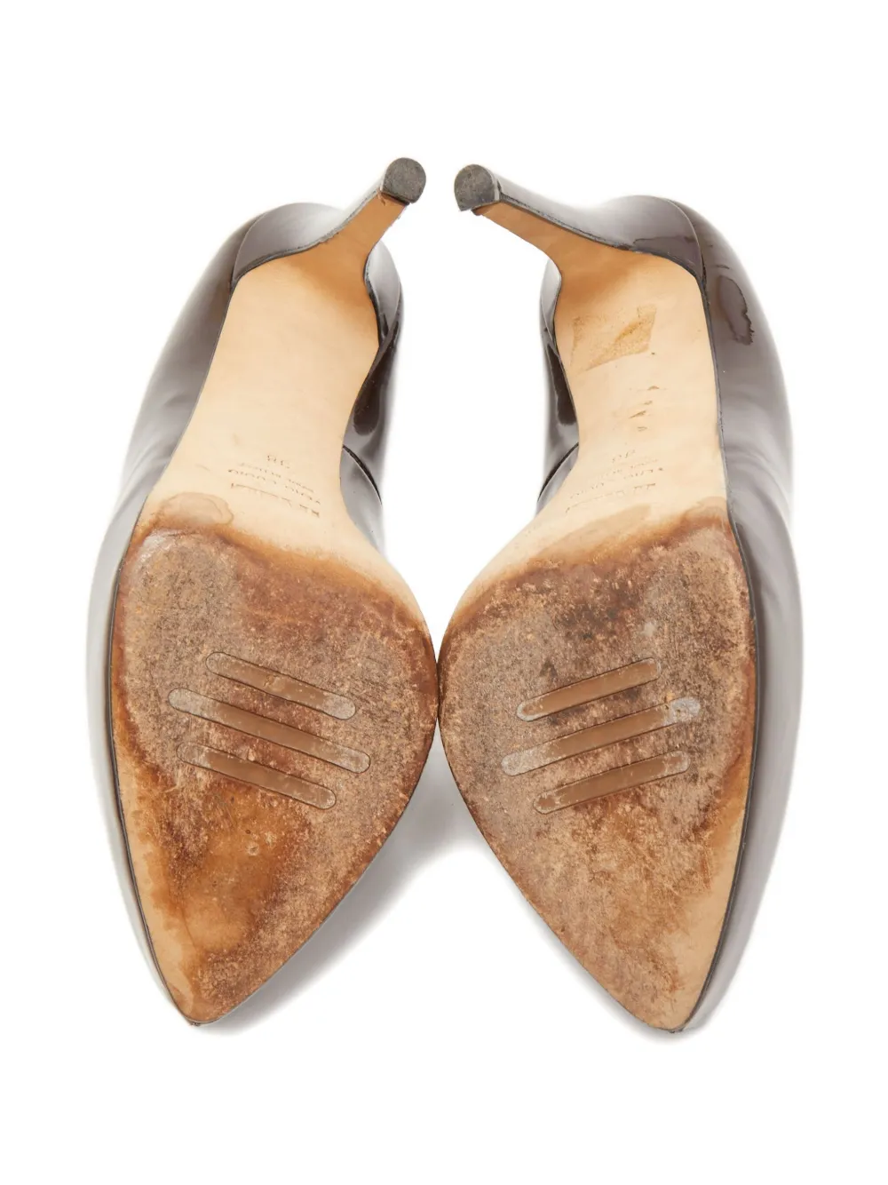 Le Silla 130mm lakleren pumps met plateauzool - Bruin