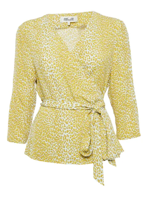 Diane Von Furstenberg Vintage leopard-print wrap blouse