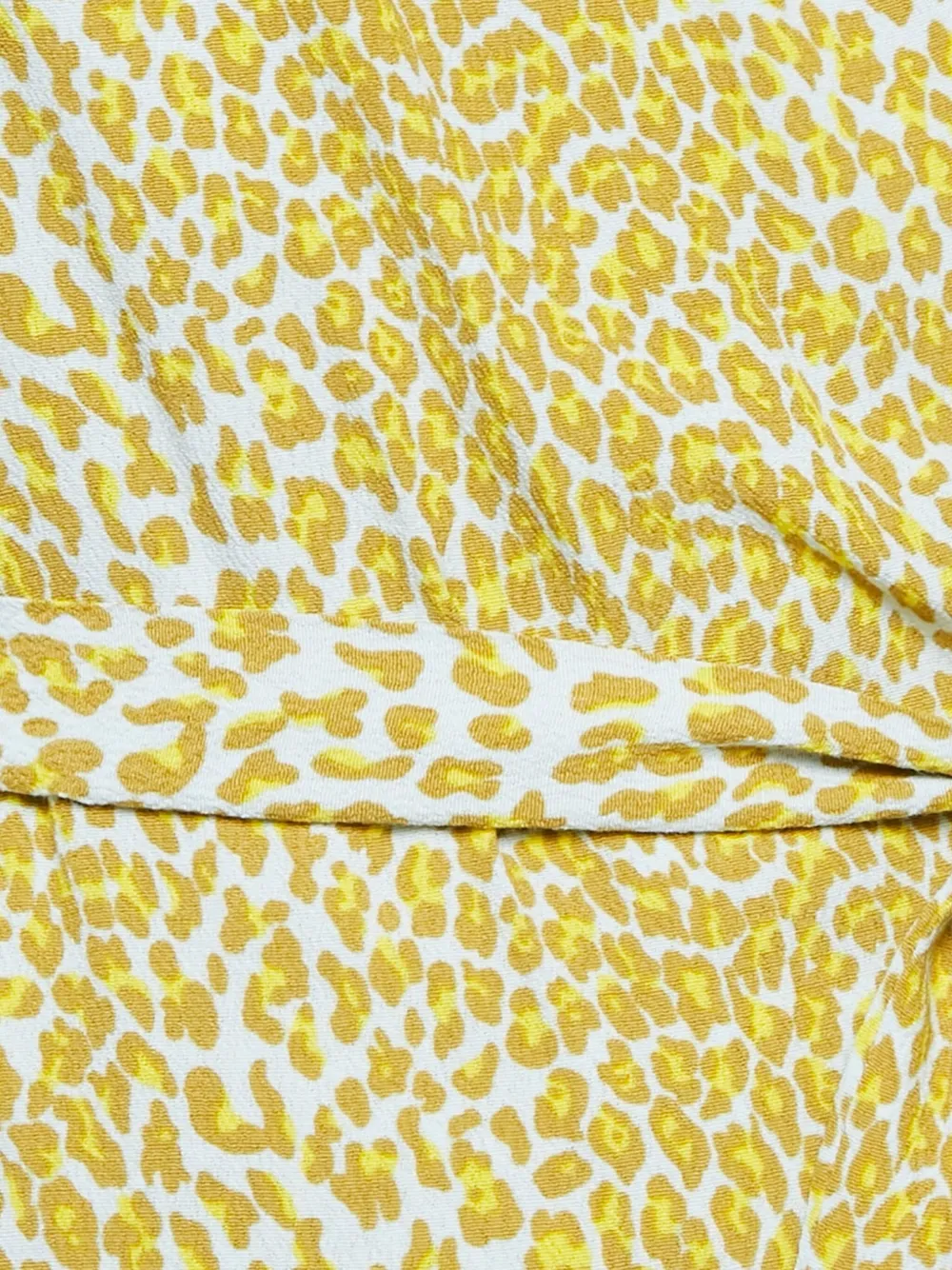 Pre-owned Diane Von Furstenberg Vintage Leopard-print Wrap Blouse In Yellow