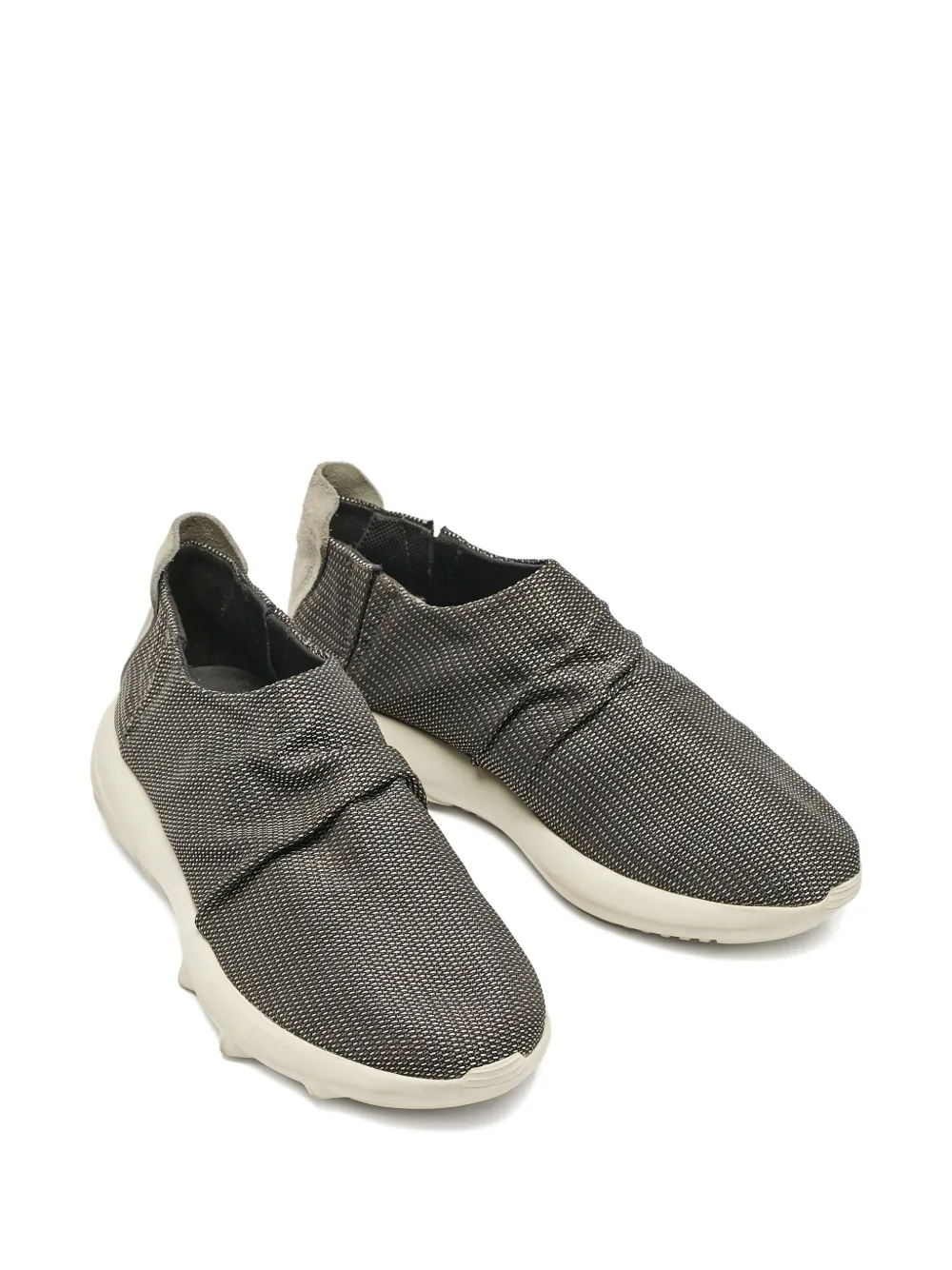 Pre-owned Giorgio Armani Textured Slip-on Sneakers In Gray