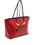 Fendi Pre-Owned monster eyes leather tote bag - Red
