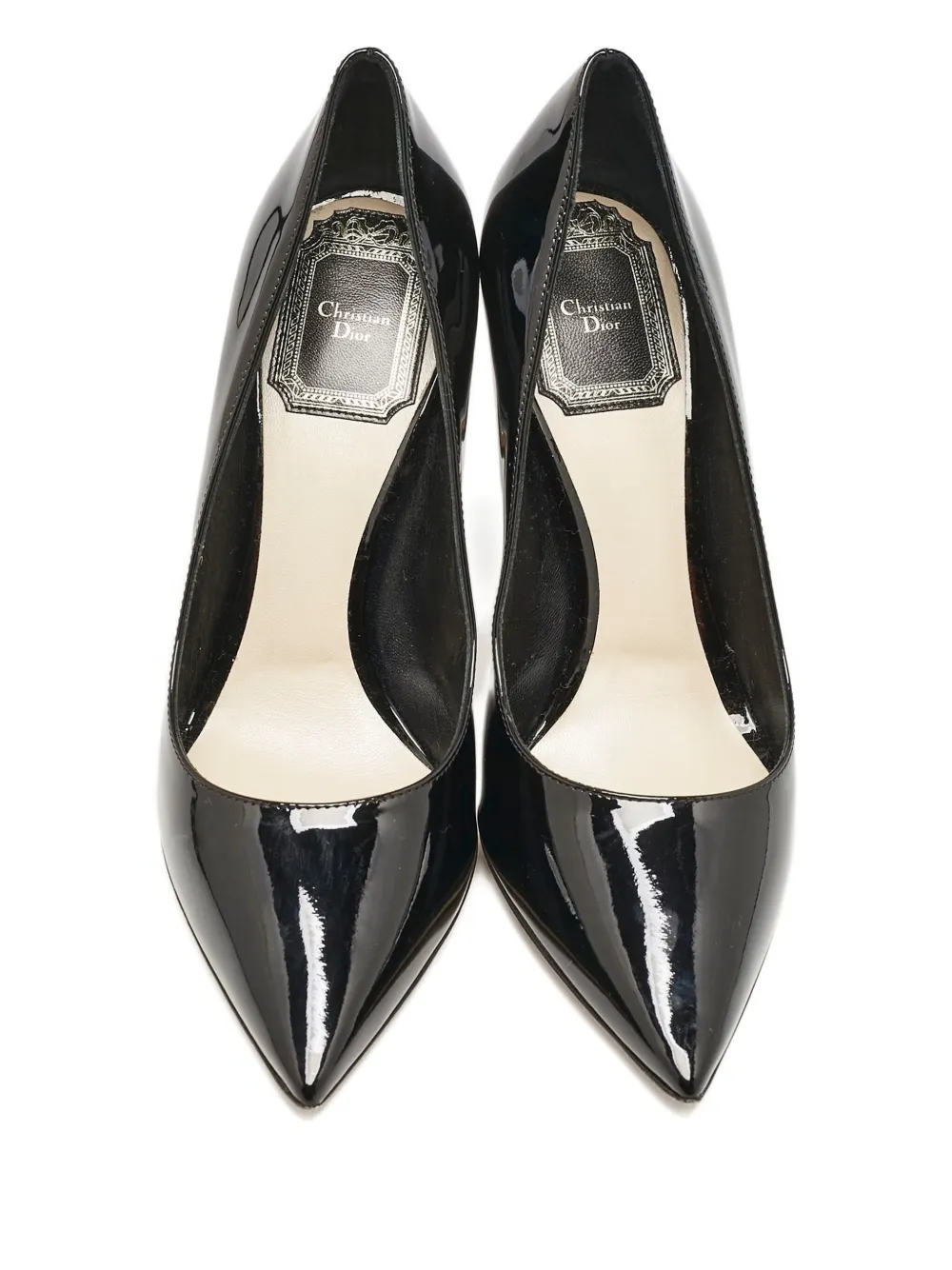 Christian Dior Pre-Owned 100 mm leren pumps met puntige neus - Zwart
