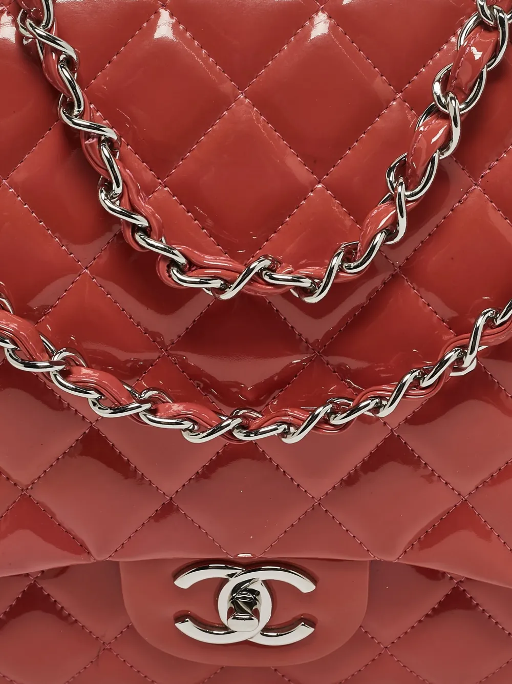 Pre-owned Chanel Classic Double Flap Leather Bag In Red