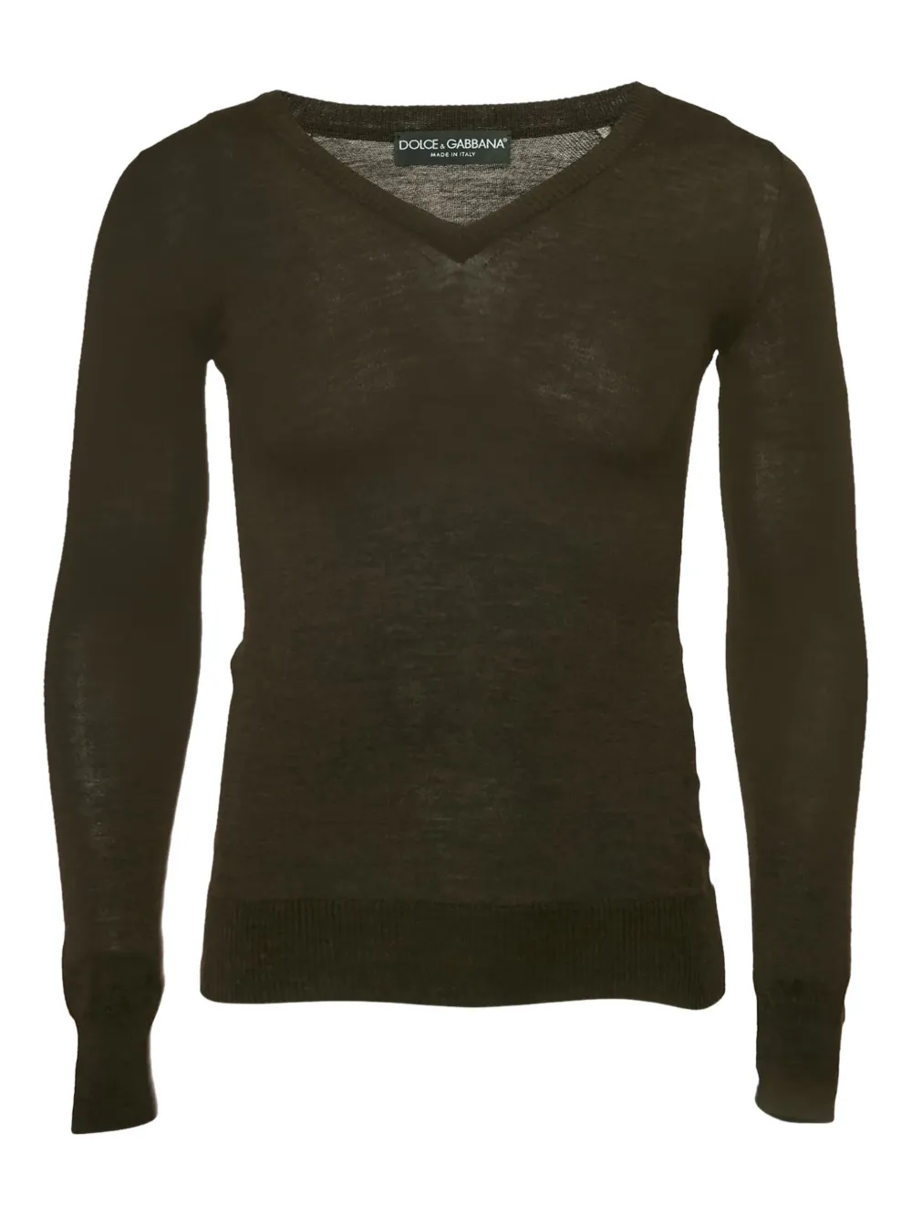 Dolce & Gabbana Pre-Owned v-neck knit sweater | Brown | Image 1