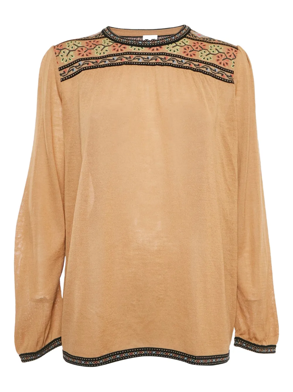 Missoni Pre-Owned embroidered-floral top | Brown | Image 1