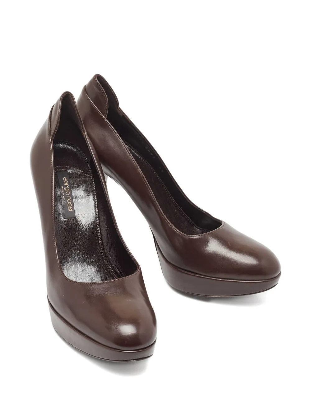 Sergio Rossi Vintage 120 mm pumps met plateauzool - Bruin