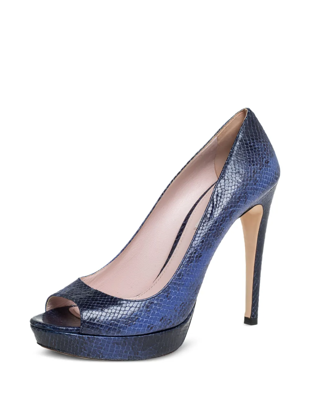 Miu Miu Pre-Owned 125mm python-skin peep-toe pumps | Image 2