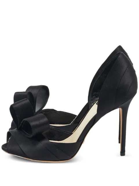 Christian Dior Pre-Owned 100mm bow-detail satin pumps