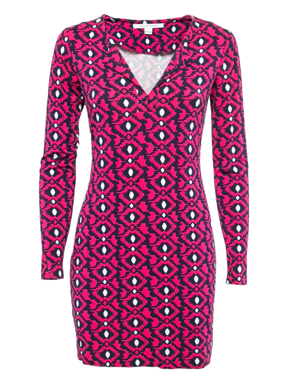 Diane Von Furstenberg Vintage geometric-print dress | Pink | Image 1