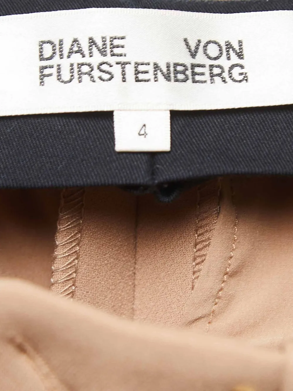 Pre-owned Diane Von Furstenberg Vintage Pressed-crease Trousers In Neutral