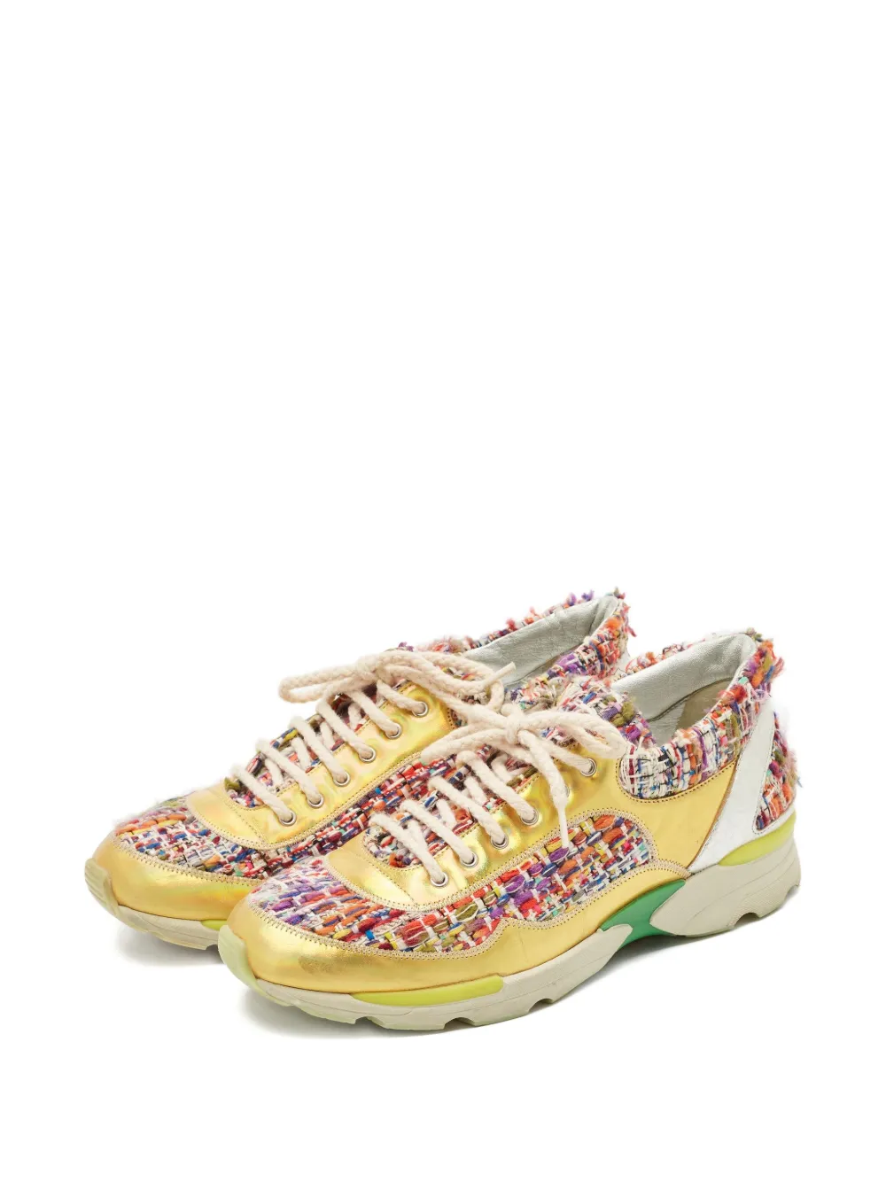 CHANEL Pre-Owned Sneakers met vlakken - Geel