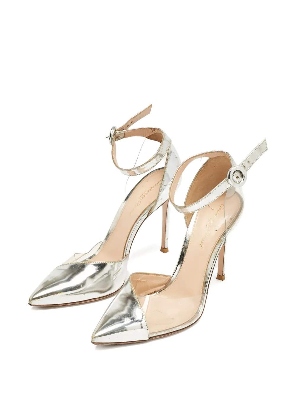 Gianvito Rossi 105 mm pumps met metallic-effect - Grijs