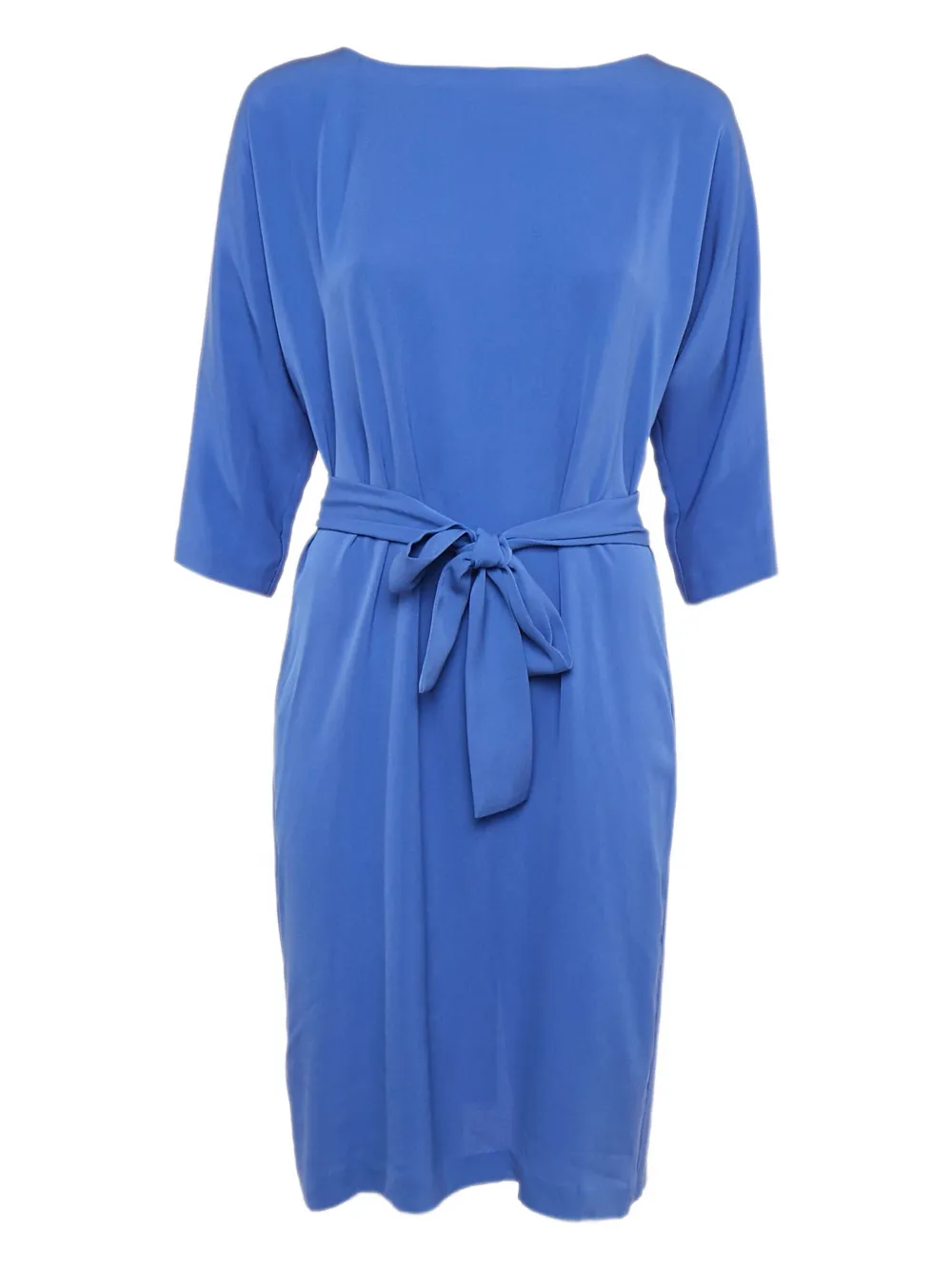 Diane Von Furstenberg Vintage Zijden jurk met knoop aan de voorkant - Blauw