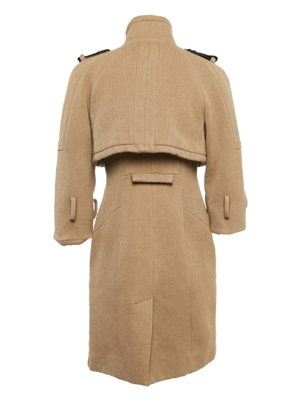 Burberry Pre-Owned Jas van wolblend met opstaande kraag - Beige