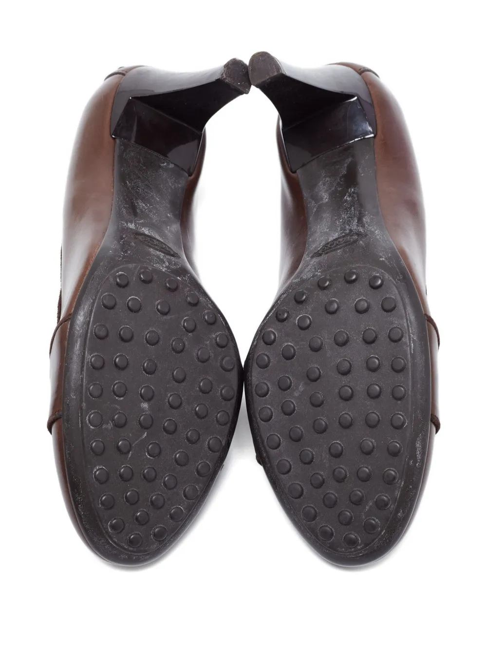 Tod's Vintage 85 mm Double T leren pumps met gesp - Bruin